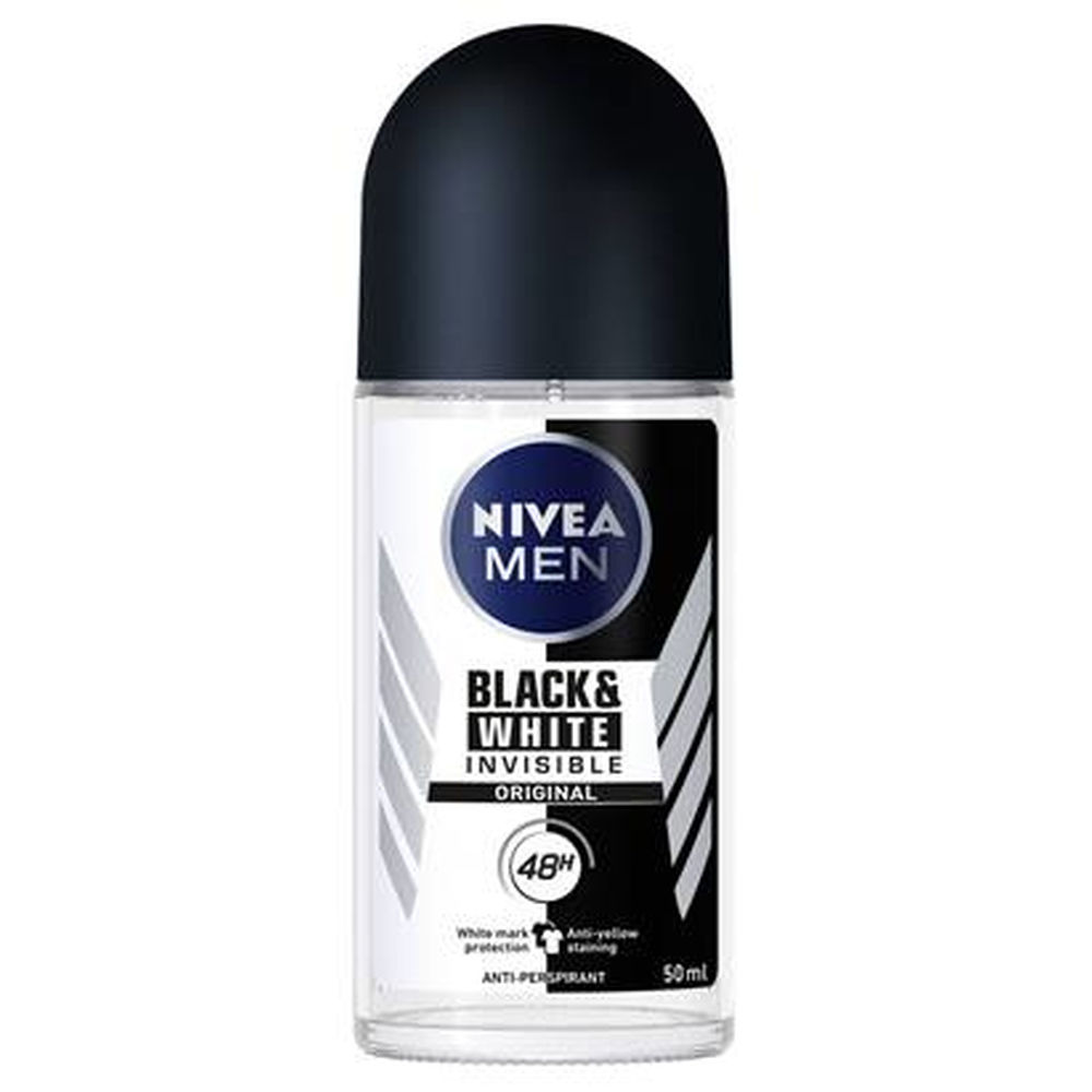 Deodorant Roll-On Men Black & White Invisible Nivea (50 ml)