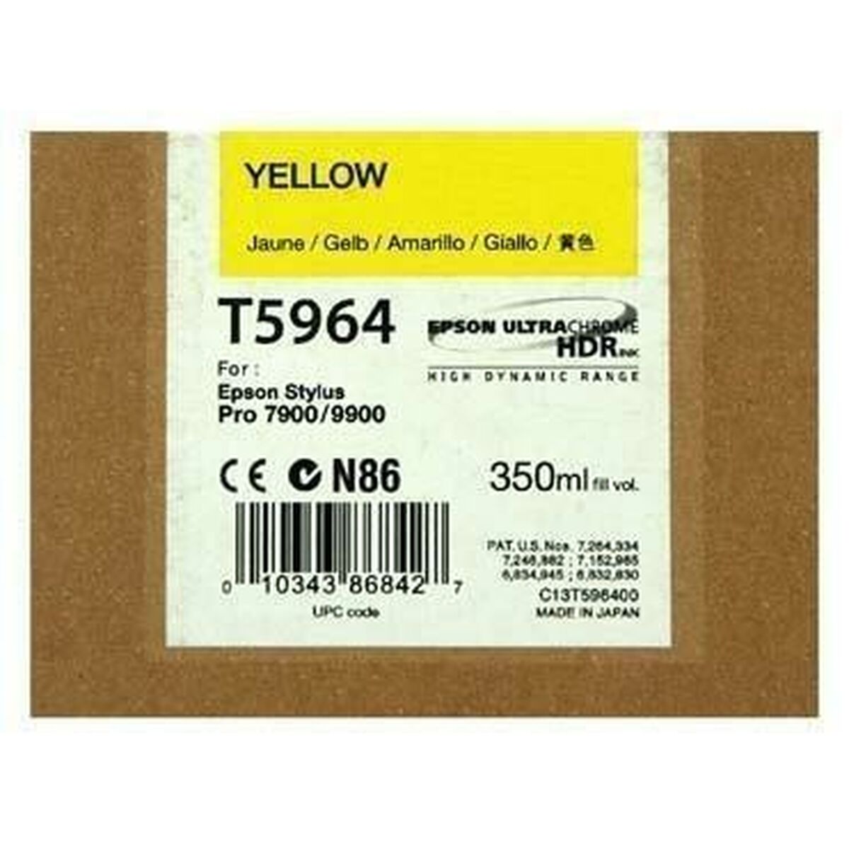 Cartuș cu Cerneală Originală Epson Cartucho T596400 amarillo Galben