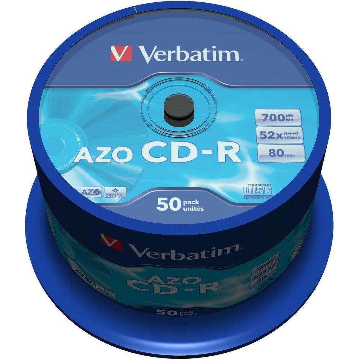 CD-R Verbatim AZO Crystal 50 Unități 700 MB 52x