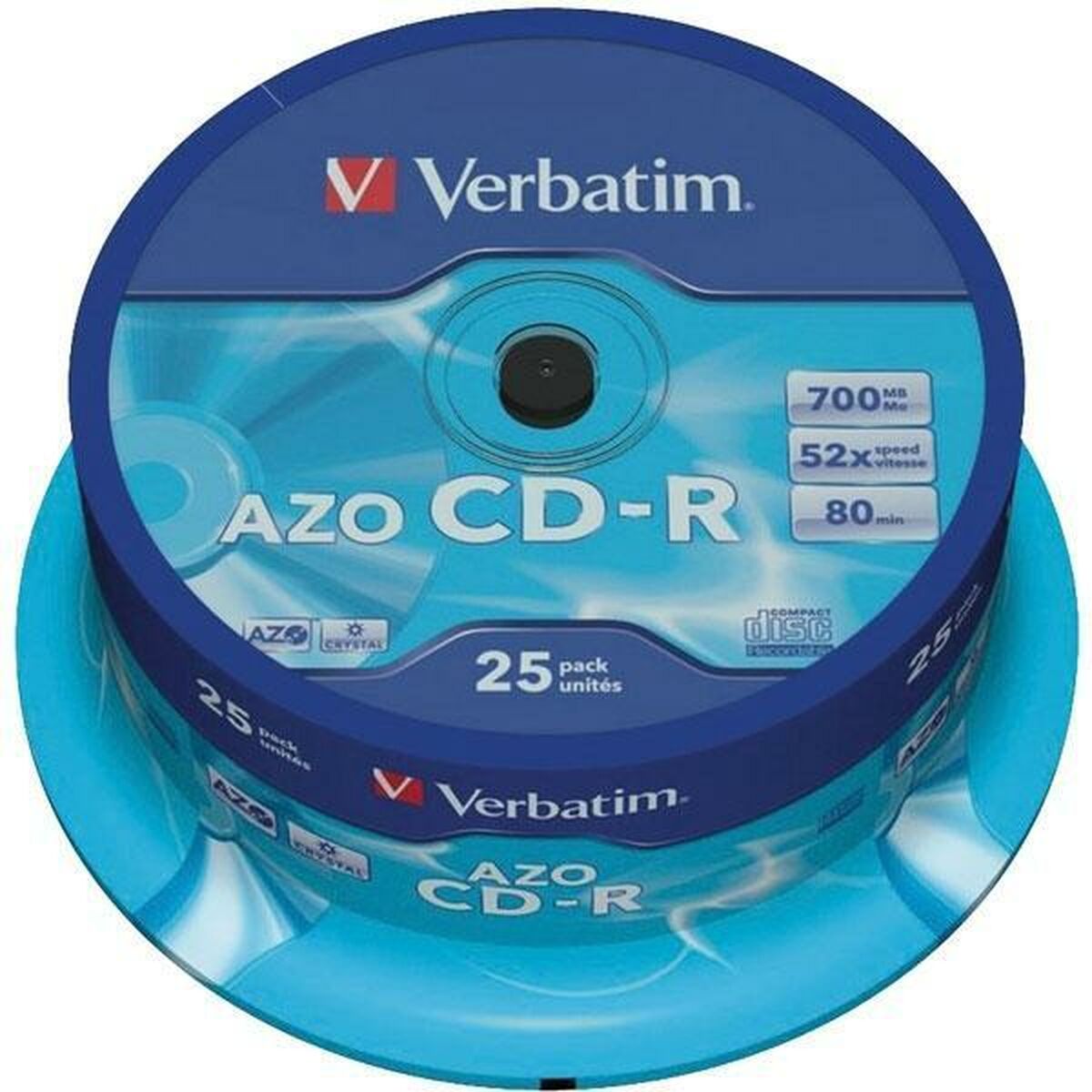 CD-R Verbatim AZO Crystal 25 Unități 700 MB 52x