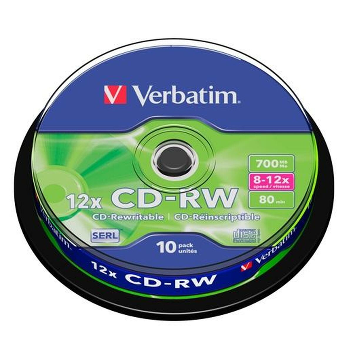 CD-RW Verbatim    10 Unități 700 MB 12x