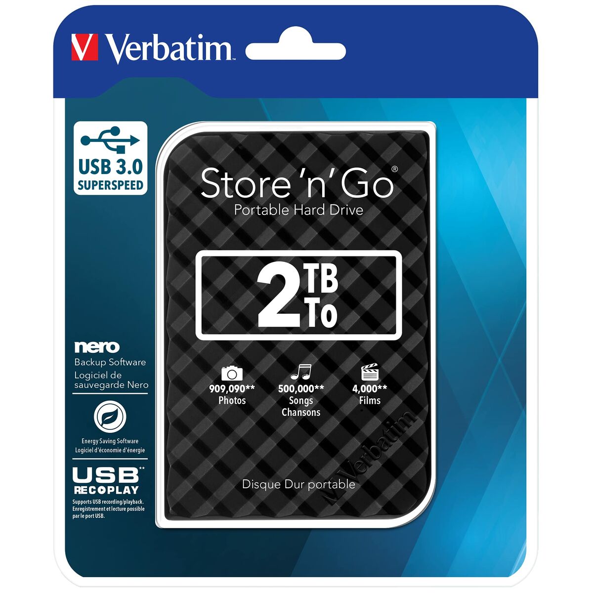 Hard disk Extern Verbatim Store 'n' Go 2 TB USB 3.0 HDD 2,5