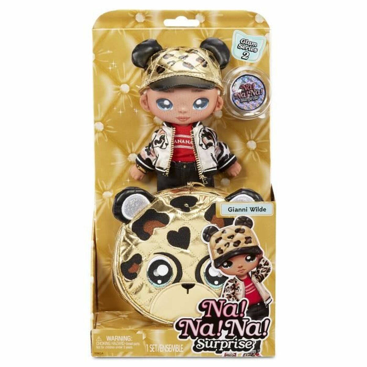 Păpușă 2-in-1 Fashion Doll and Purse Glam Series 2- Gianni Wilde (Cheetah Boy) (19 cm)