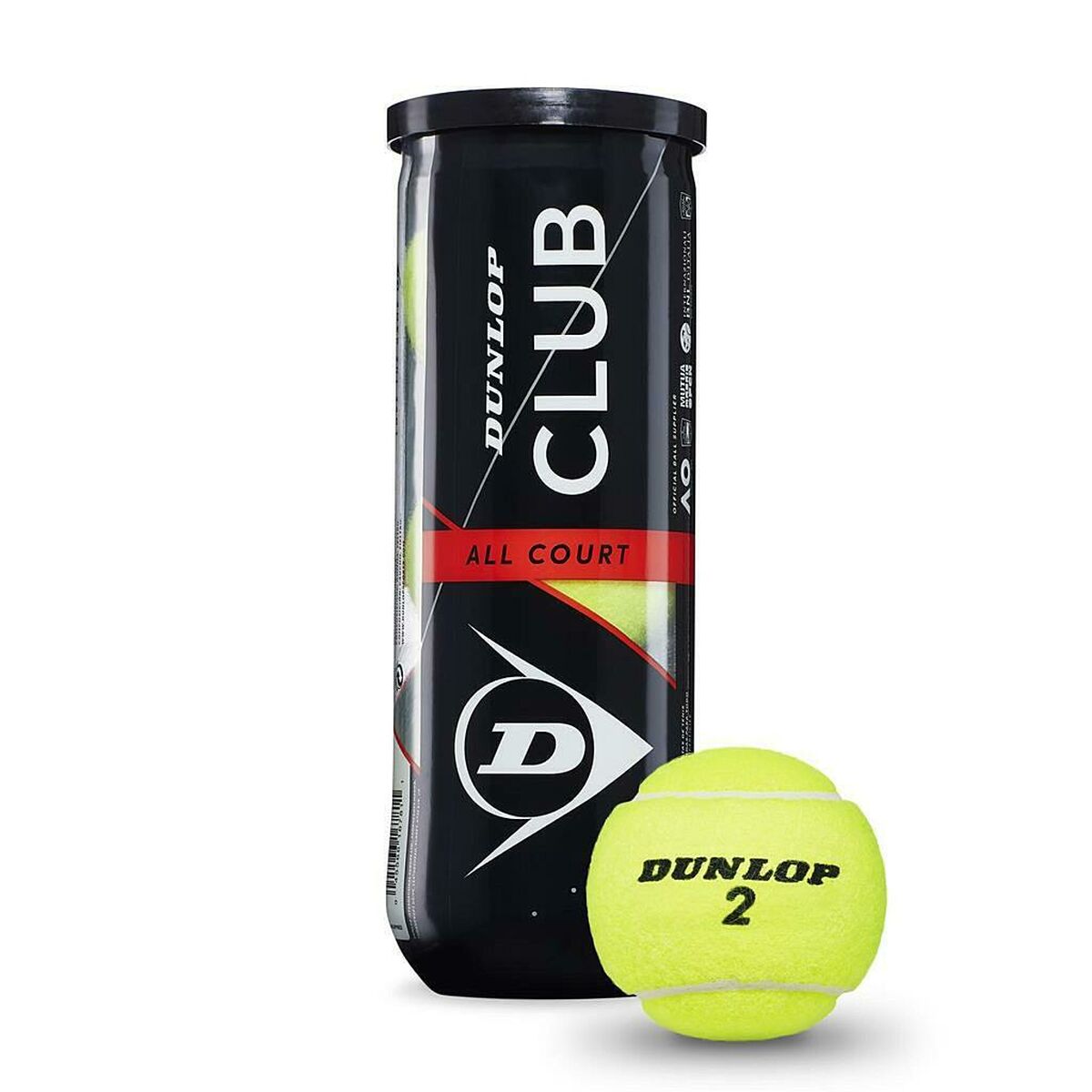 Mingi de Tenis D TB CLUB AC 3 PET Dunlop 601334 3 Piese (Cauciuc)