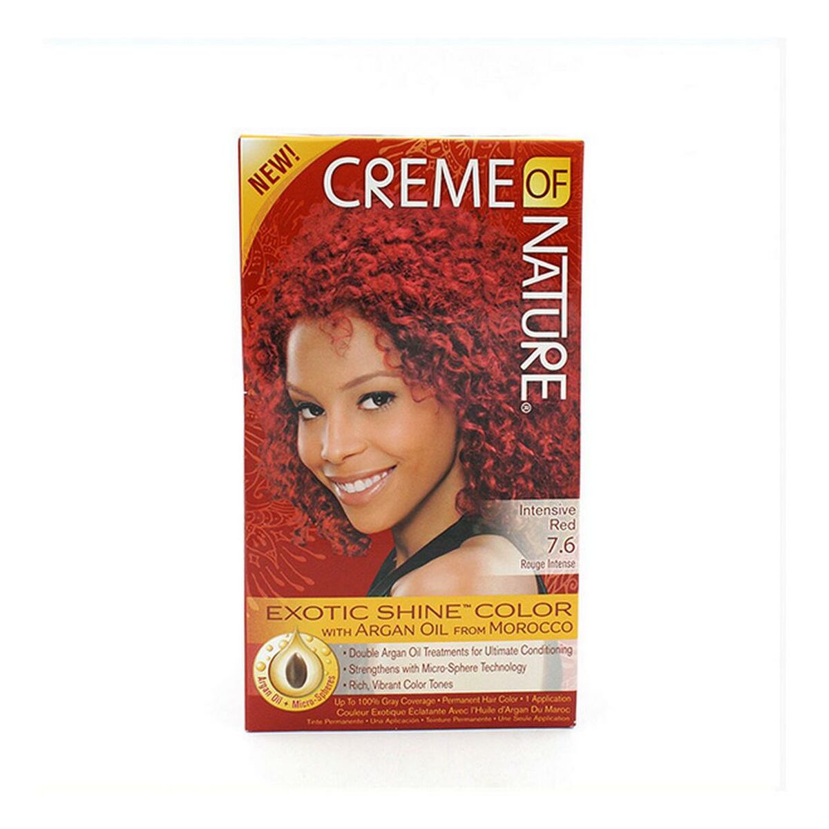 Vopsea Permanentă Argan Color Creme Of Nature Intensive Red 7.6