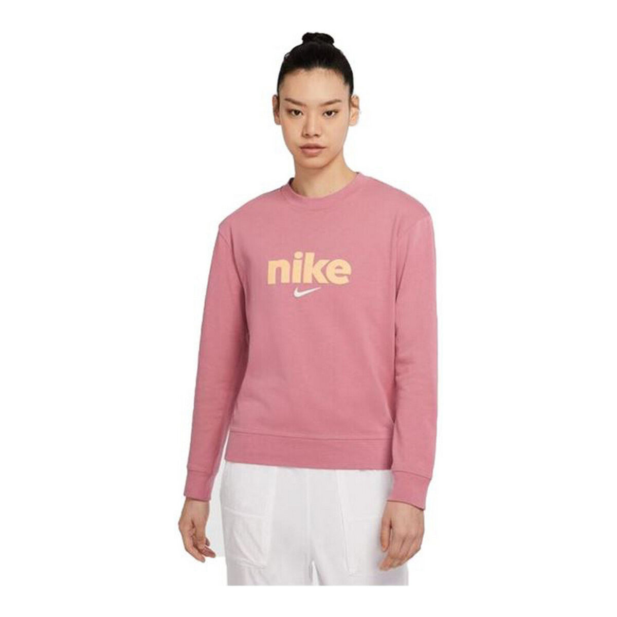 Tricou cu Mânecă Lungă de Damă Nike Crew Roz - Mărime XS