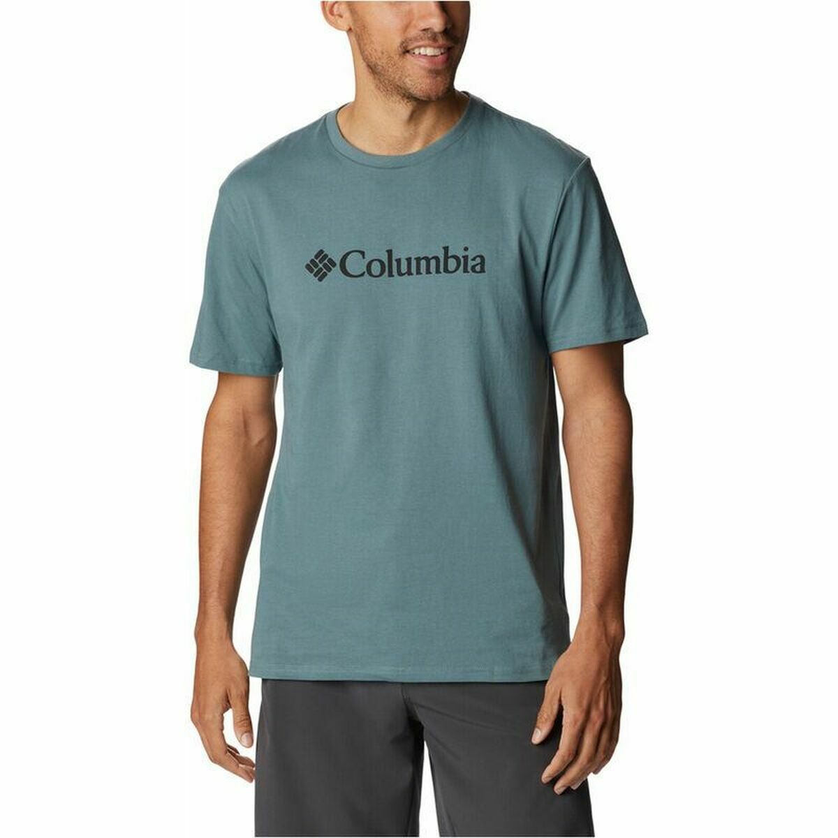 Tricou cu Mânecă Scurtă Bărbați Columbia CSC Basic Logo Cyan - Mărime M