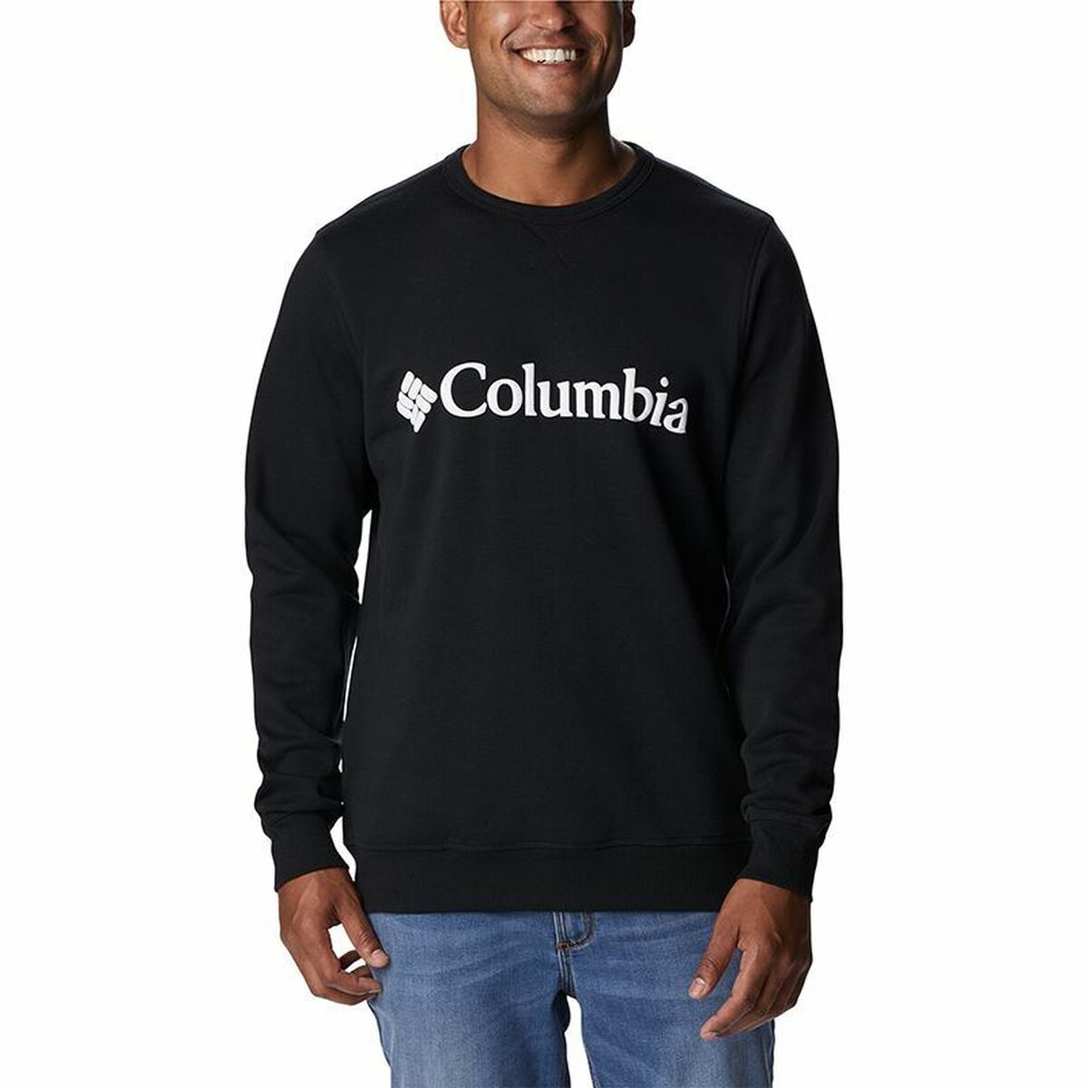 Hanorac fără Glugă Bărbați Columbia Logo Fleece Crew Negru - Mărime M