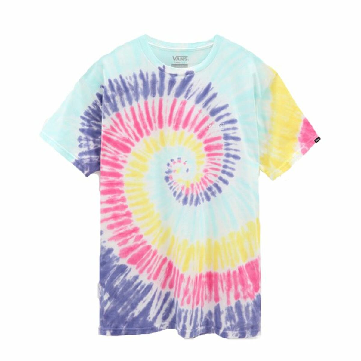 Tricou cu Mânecă Scurtă Bărbați Vans Rainbow Spiral Cyan - Mărime XL