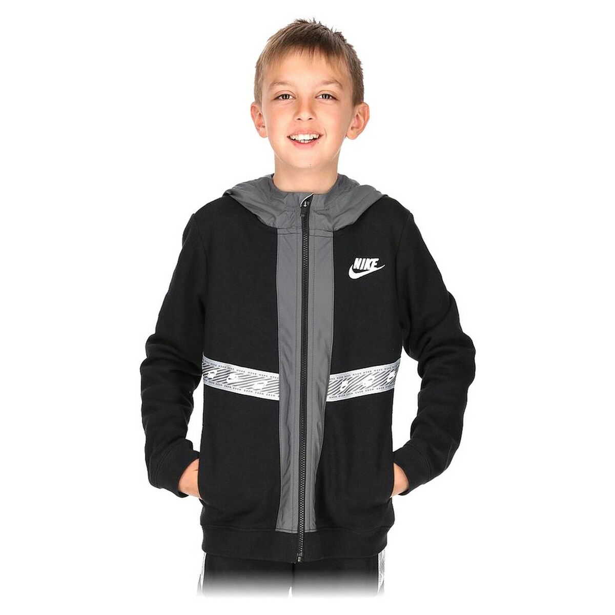 Jachetă Sport pentru Copii Nike Negru Bumbac - Mărime 12 Ani