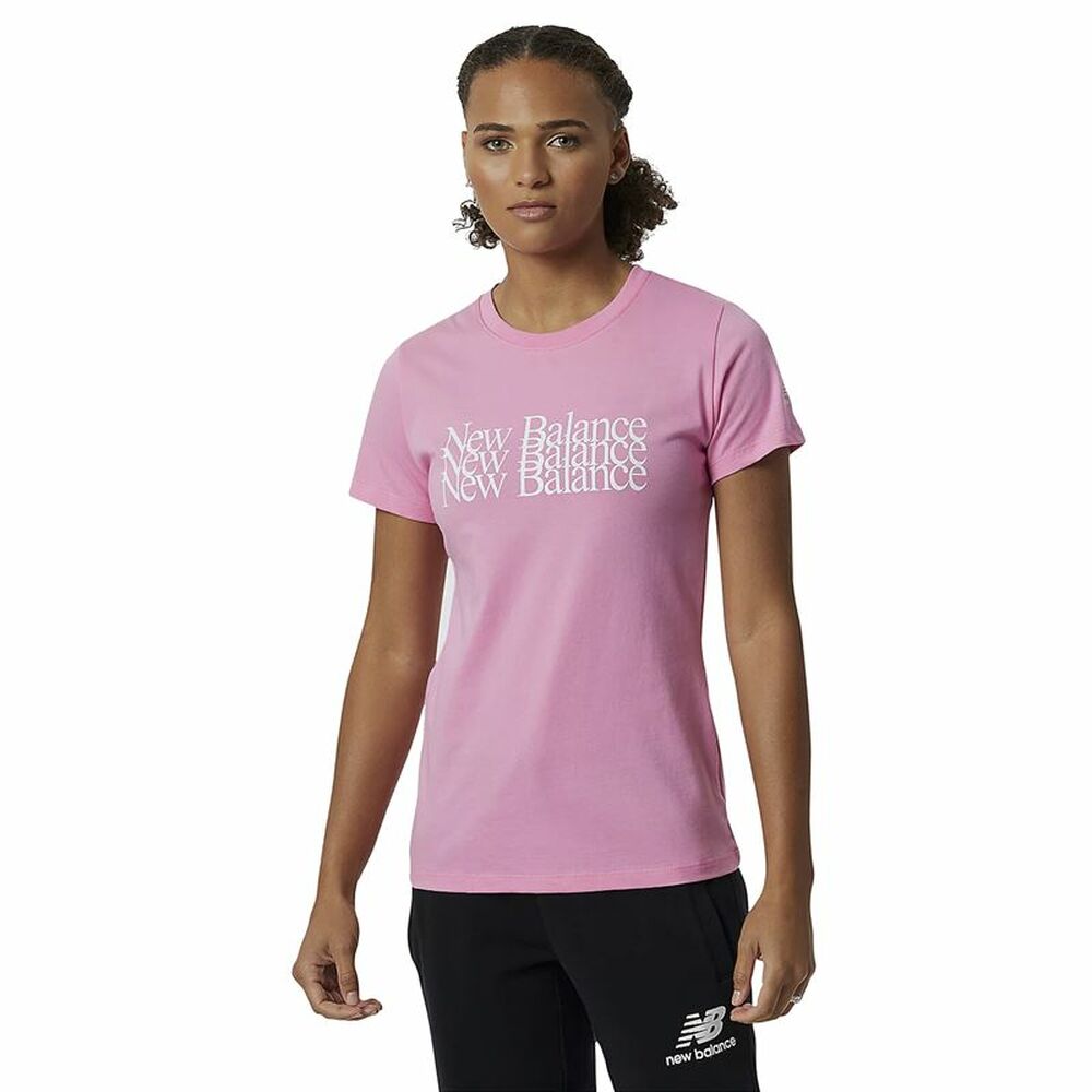 Tricou cu Mânecă Scurtă Femei New Balance Essentials Celebrate Roz - Mărime S