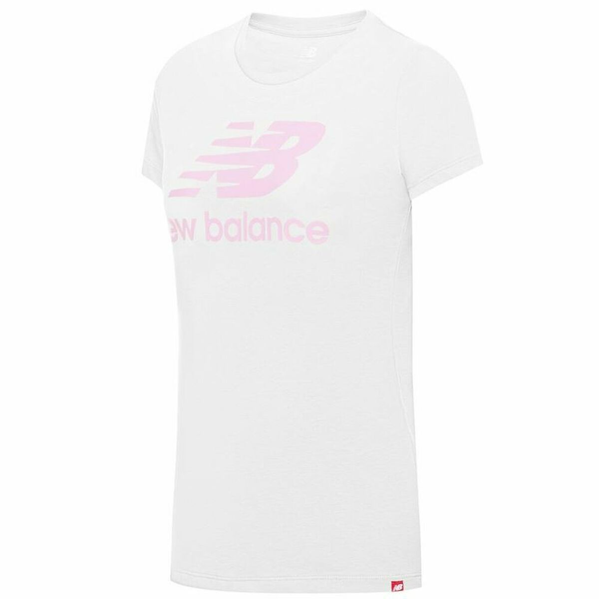 Tricou cu Mânecă Scurtă Femei New Balance Essentials Stacked Alb - Mărime S