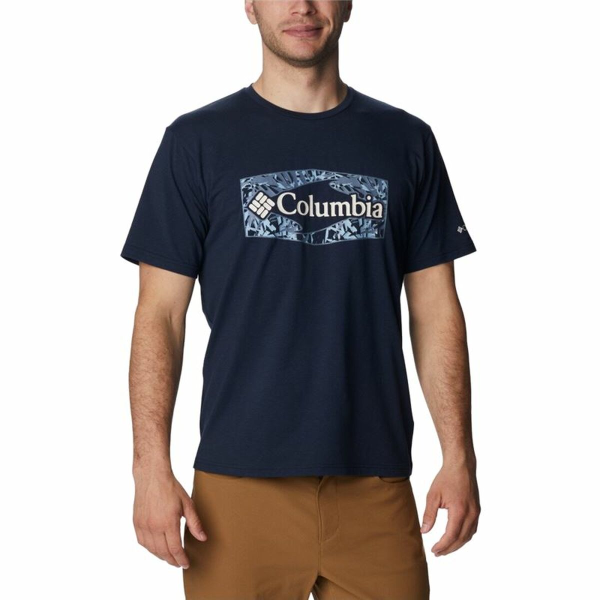 Tricou cu Mânecă Scurtă Bărbați Columbia Sun Trek™ Graphic  Albastru Multicolor - Mărime S