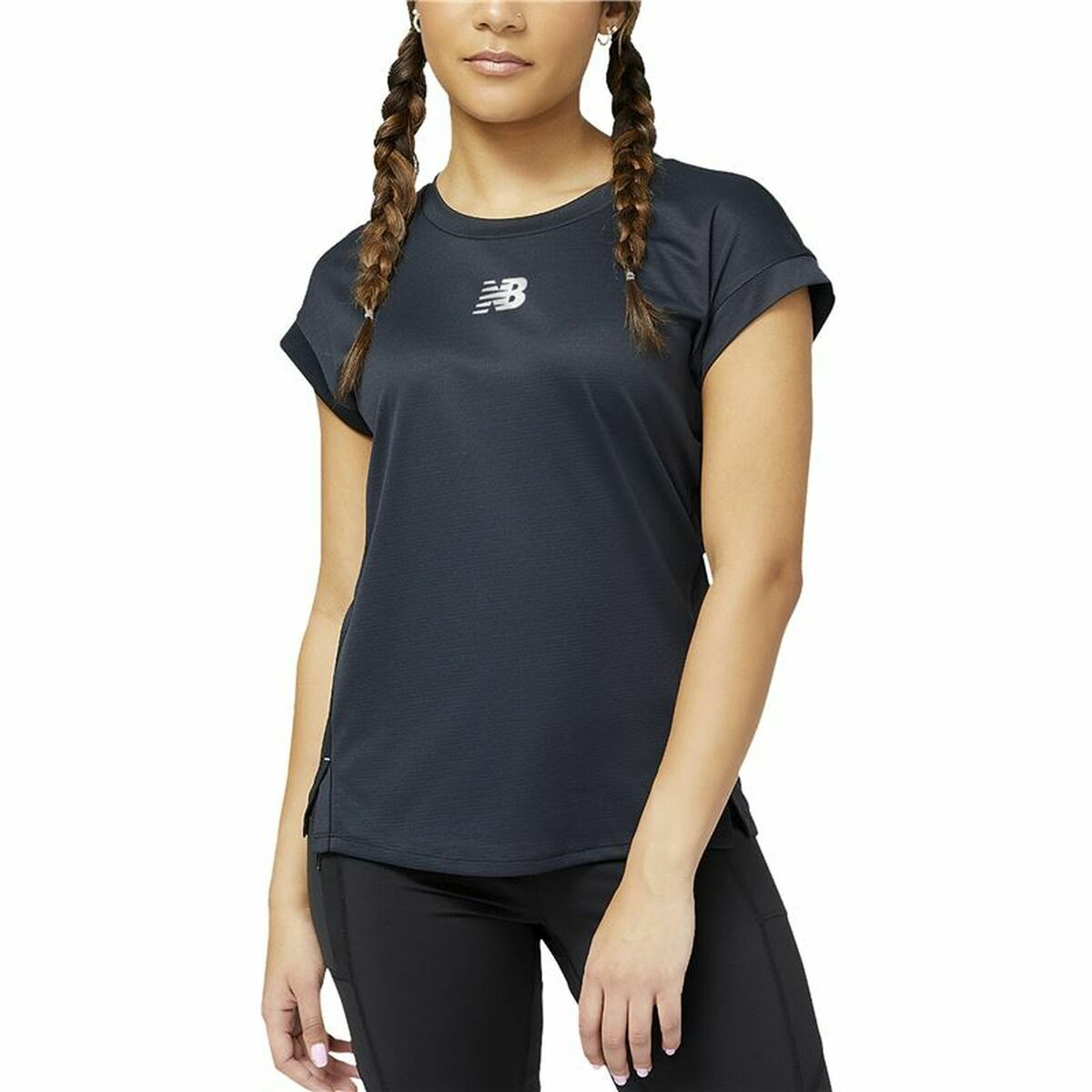 Tricou cu Mânecă Scurtă Femei New Balance Impact AT N-Vent Negru - Mărime S