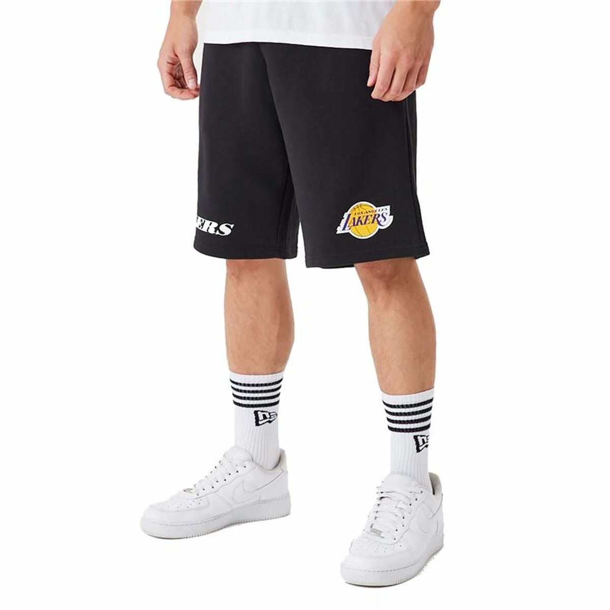 Pantaloni Scurți Sport pentru Bărbați New Era NBA LA Lakers  Negru Bărbați - Mărime XL