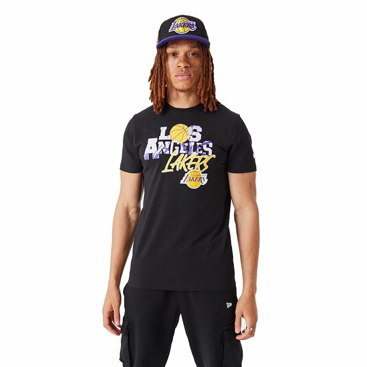 Tricou cu Mânecă Scurtă Bărbați New Era  NBA Infill Graphic LA Lakers  - Mărime L