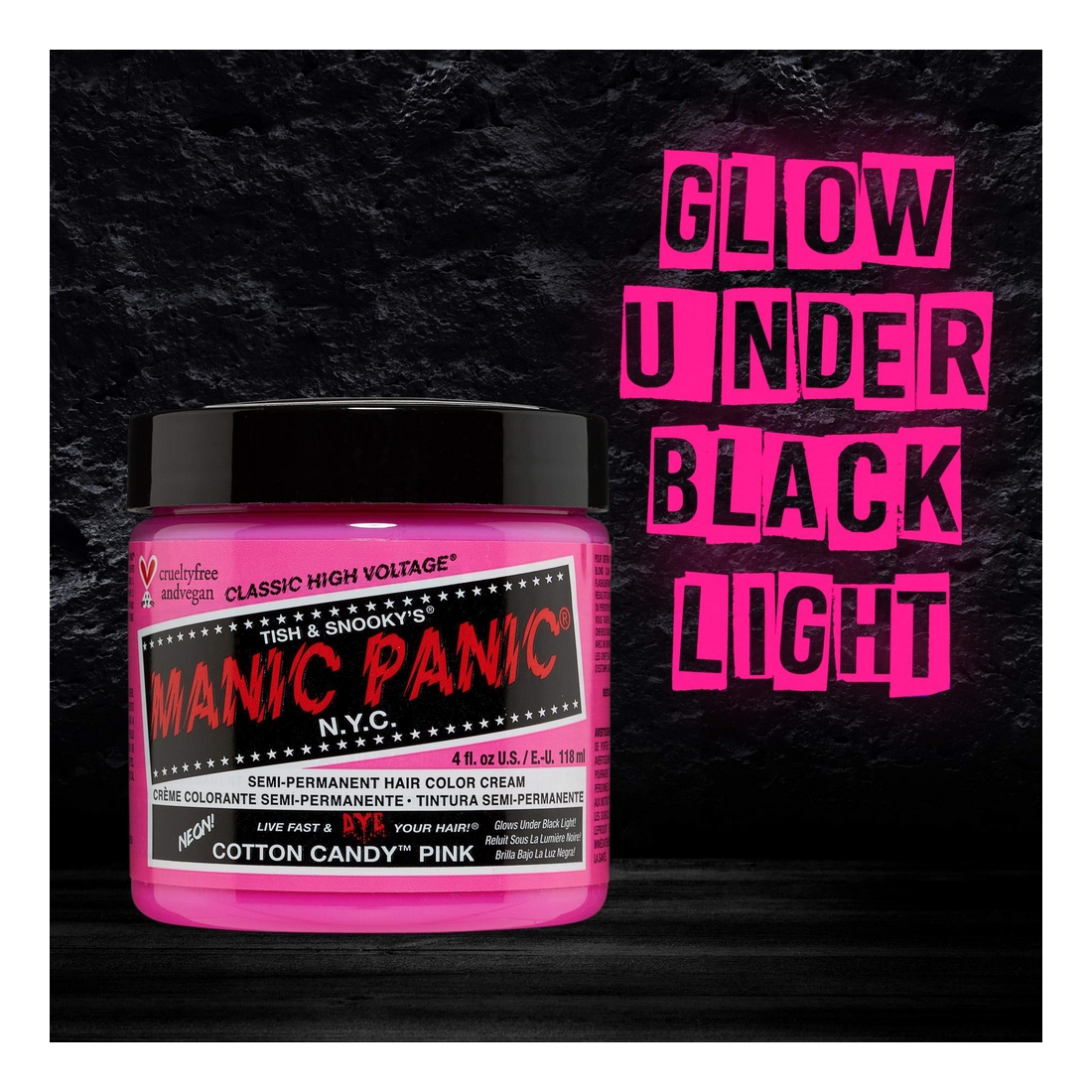 Vopsea Permanentă Classic Manic Panic ‎HCR 11004 Cotton Candy Pink (118 ml)