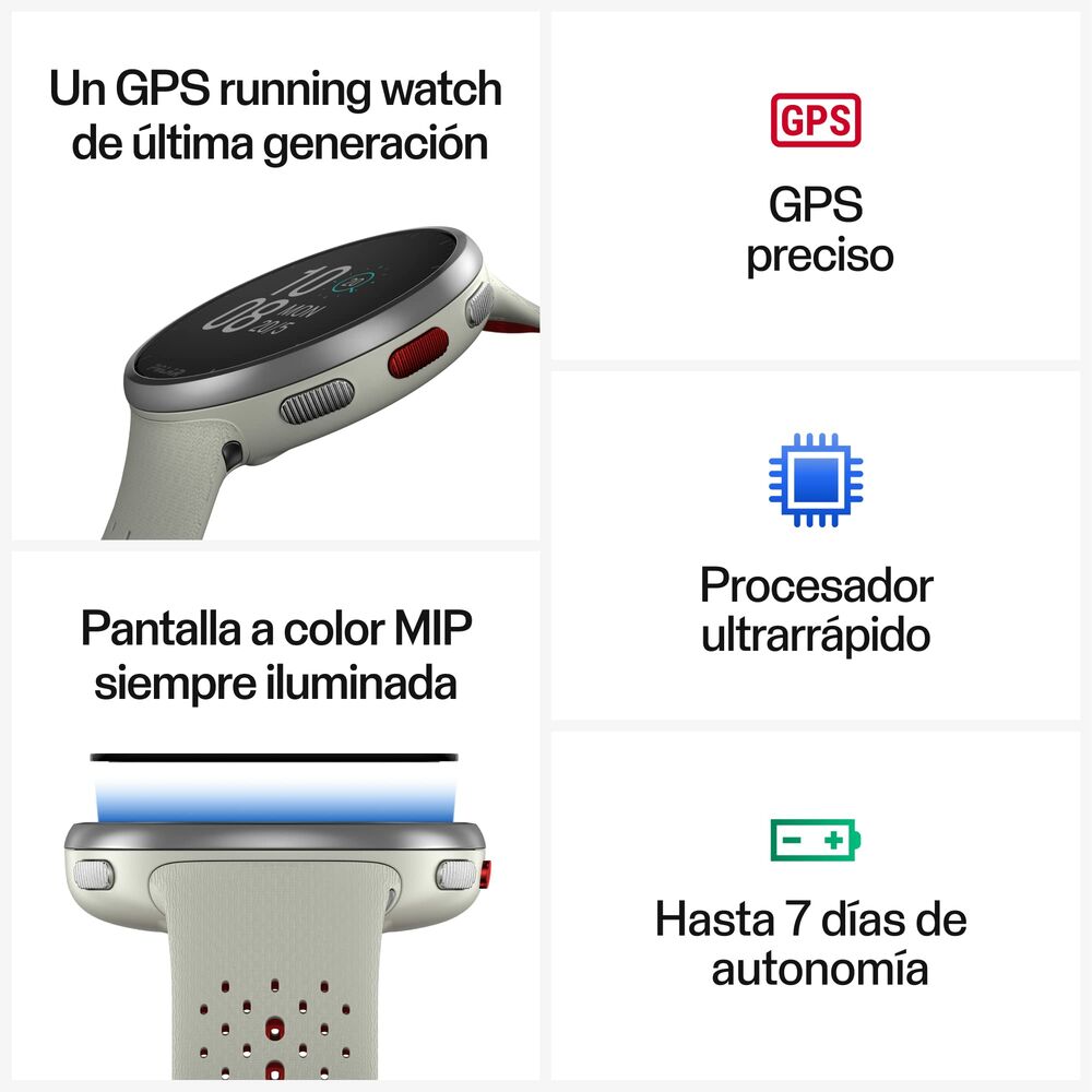 Smartwatch Polar Pacer Pro Alb