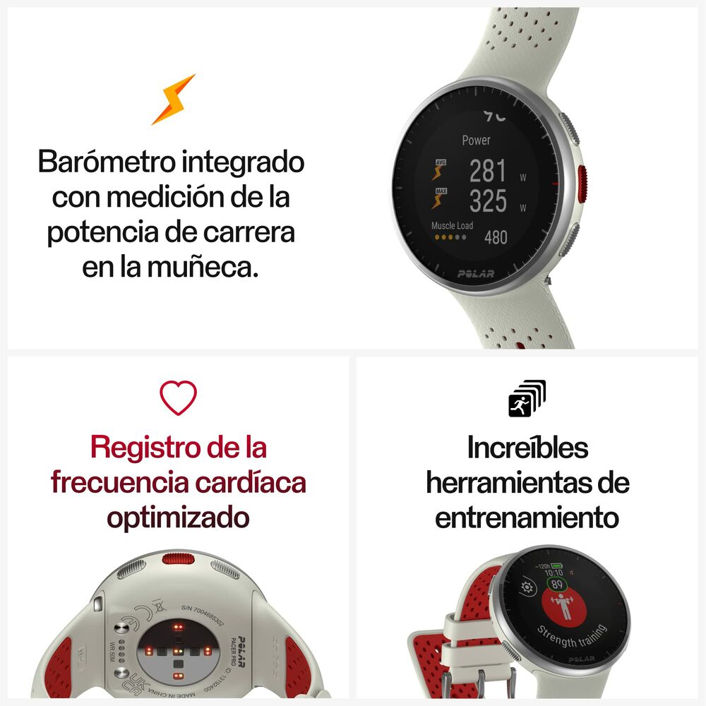 Smartwatch Polar Pacer Pro Alb