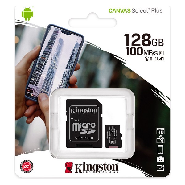 Card de Memorie Micro SD cu Adaptor Kingston SDCS2 100 MB/s exFAT - Capacitate 128 GB