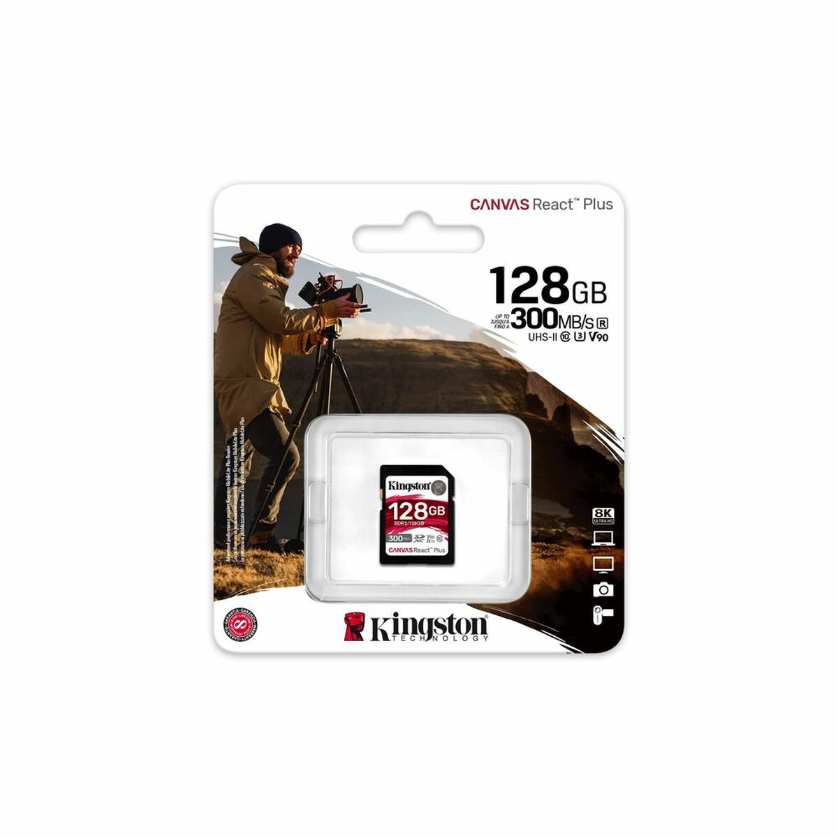 Card de Memorie Micro SD cu Adaptor Kingston SDR2/128GB 128 GB 8K Ultra HD SDXC UHS-II