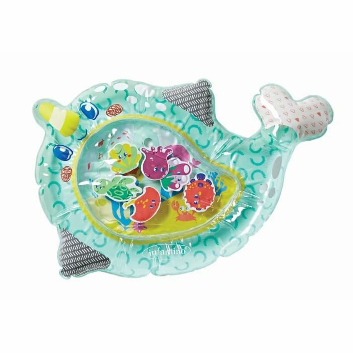 Covoraș pentru jocuri gonflabil cu apă pentru bebeluși Infantino Sea Unicorn 71 x 48 cm