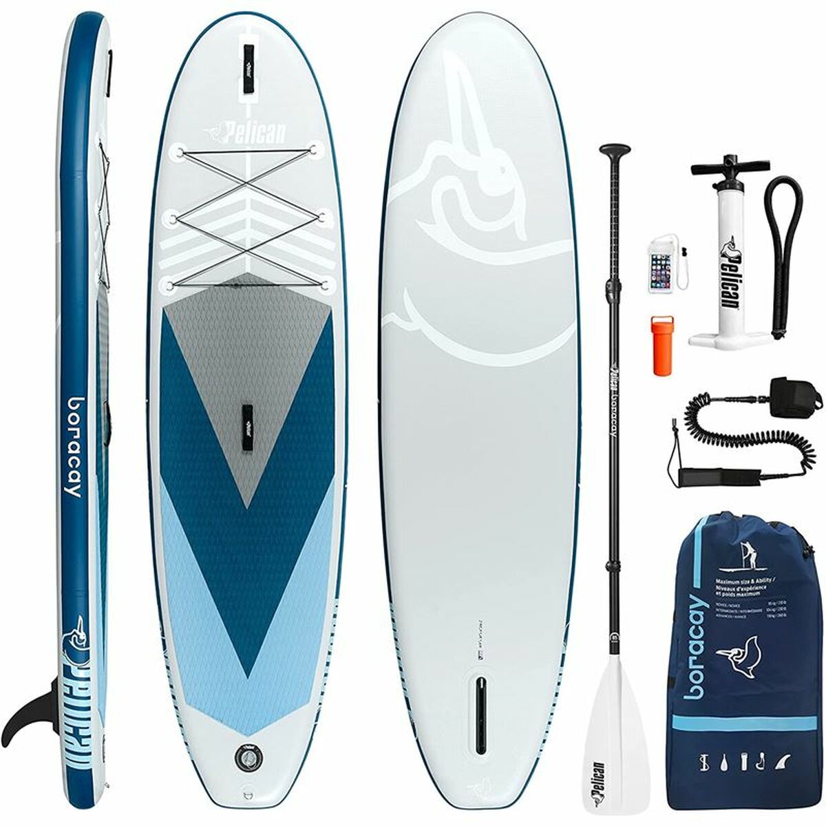 Placă gonflabilă de paddle surf cu accesorii BORACAY Albastru