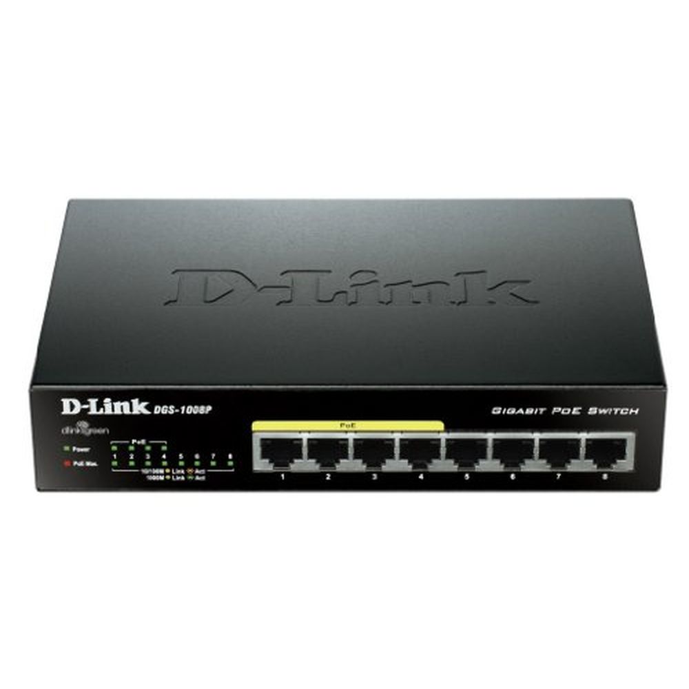 Switch D-Link DGS-1008P 16 Gbps