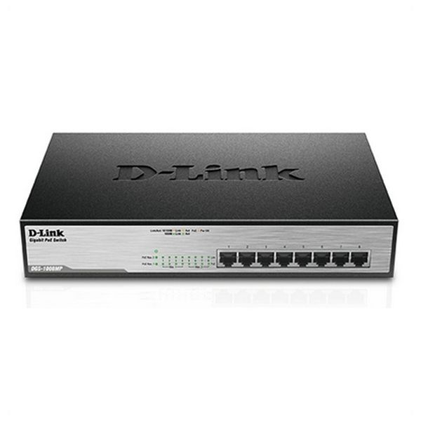 Switch de Birou D-Link DGS-1008MP 16 Gbps LAN 140W Negru
