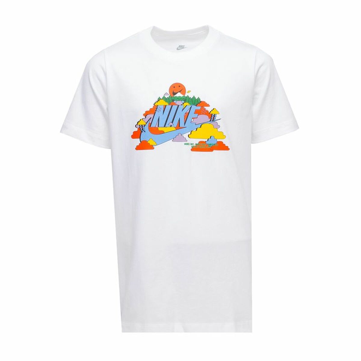 Tricou cu Mânecă Scurtă pentru Copii Nike Happy Cloud Alb - Mărime 3-4 Ani