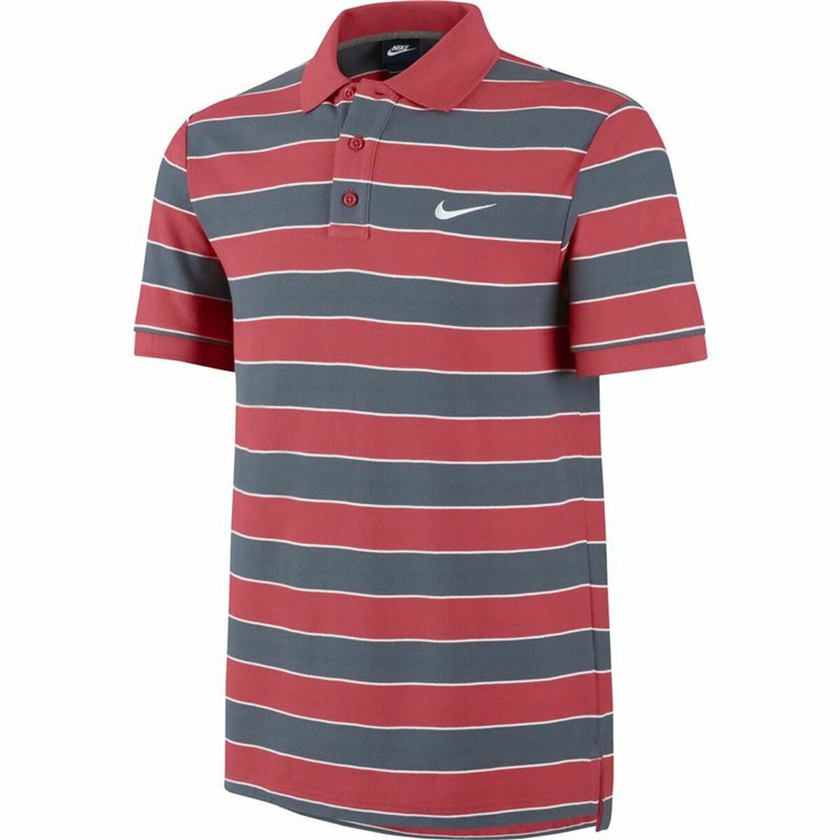 Tricou Polo cu Mânecă Scurtă Bărbați Nike Matchup Stripe 2 Gri Roșu - Mărime S