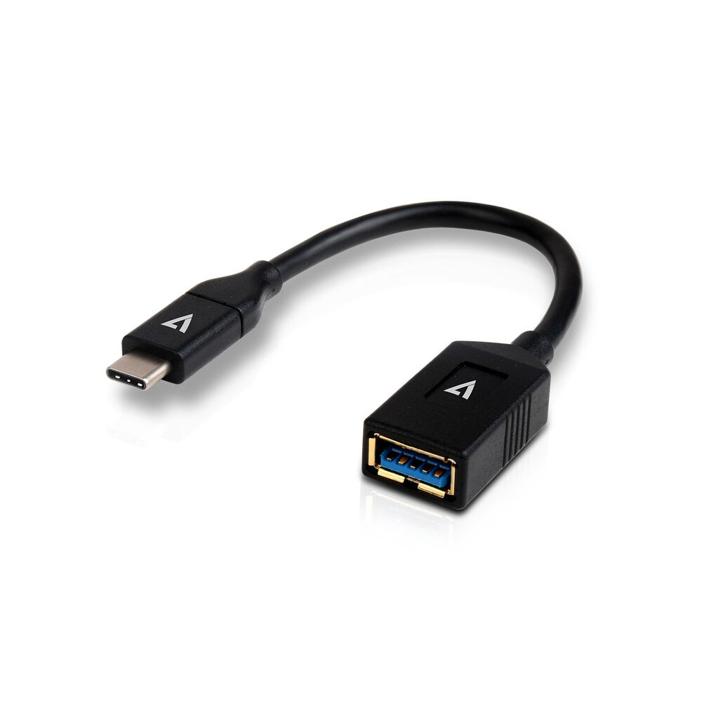 Cablu USB A la USB C V7 V7U3C-BLK-1E         Negru