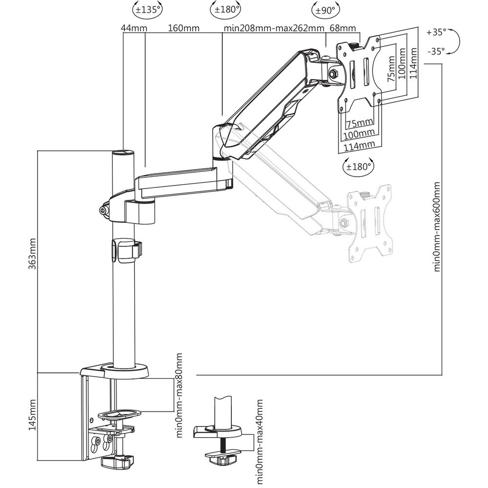 Suport de Masă pentru Ecran V7 DM1TA-1E            