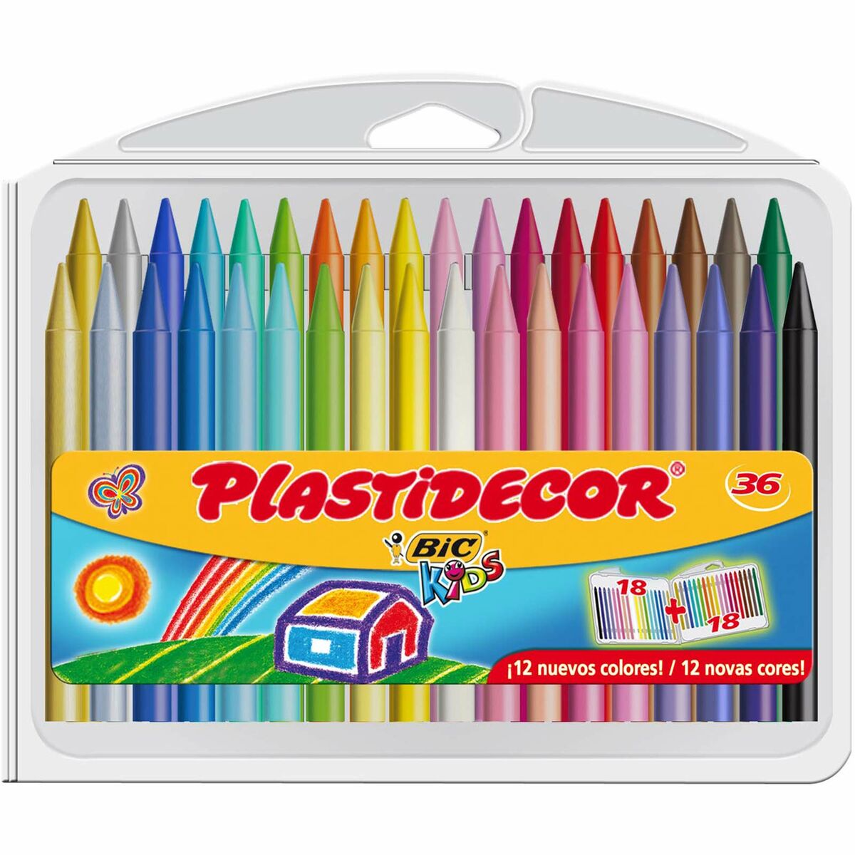 Creioane ceară colorate Plastidecor Multicolor