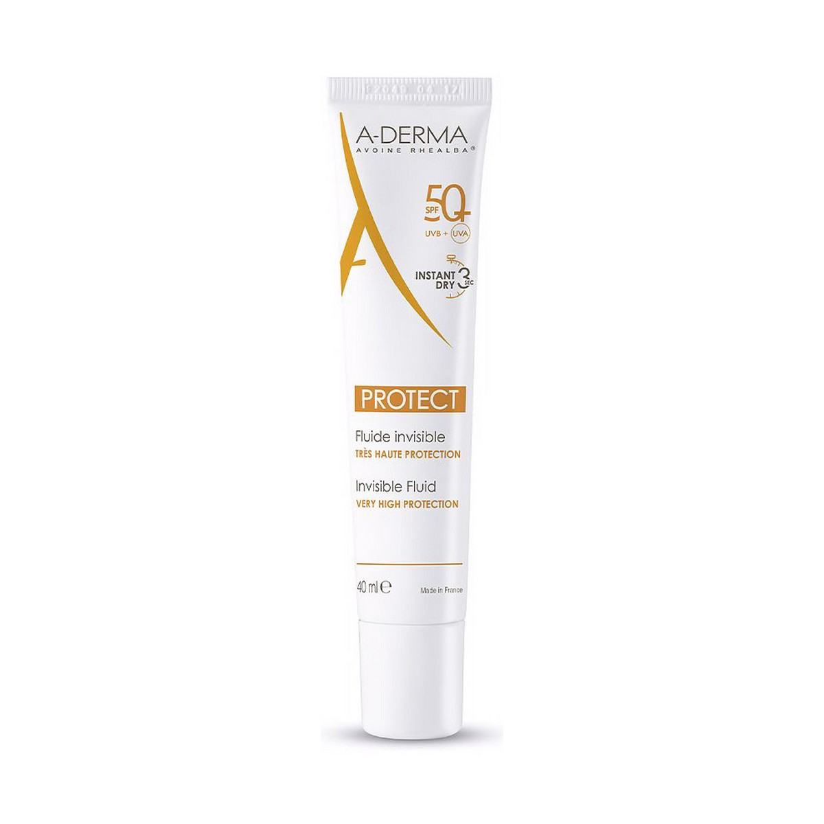 Protector Solar de Față A-Derma Protect Fluide Invisible SPF 50+ (40 ml)