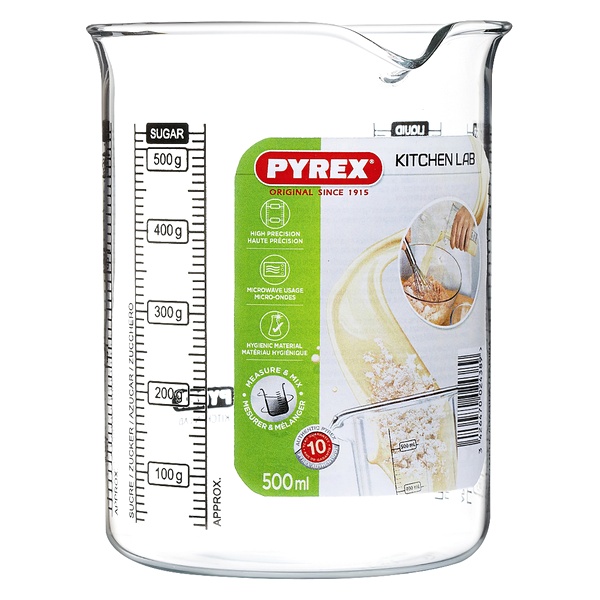 Pahar Pyrex Kitchen Lab Transparent Sticlă - Capacitate 0,5 L