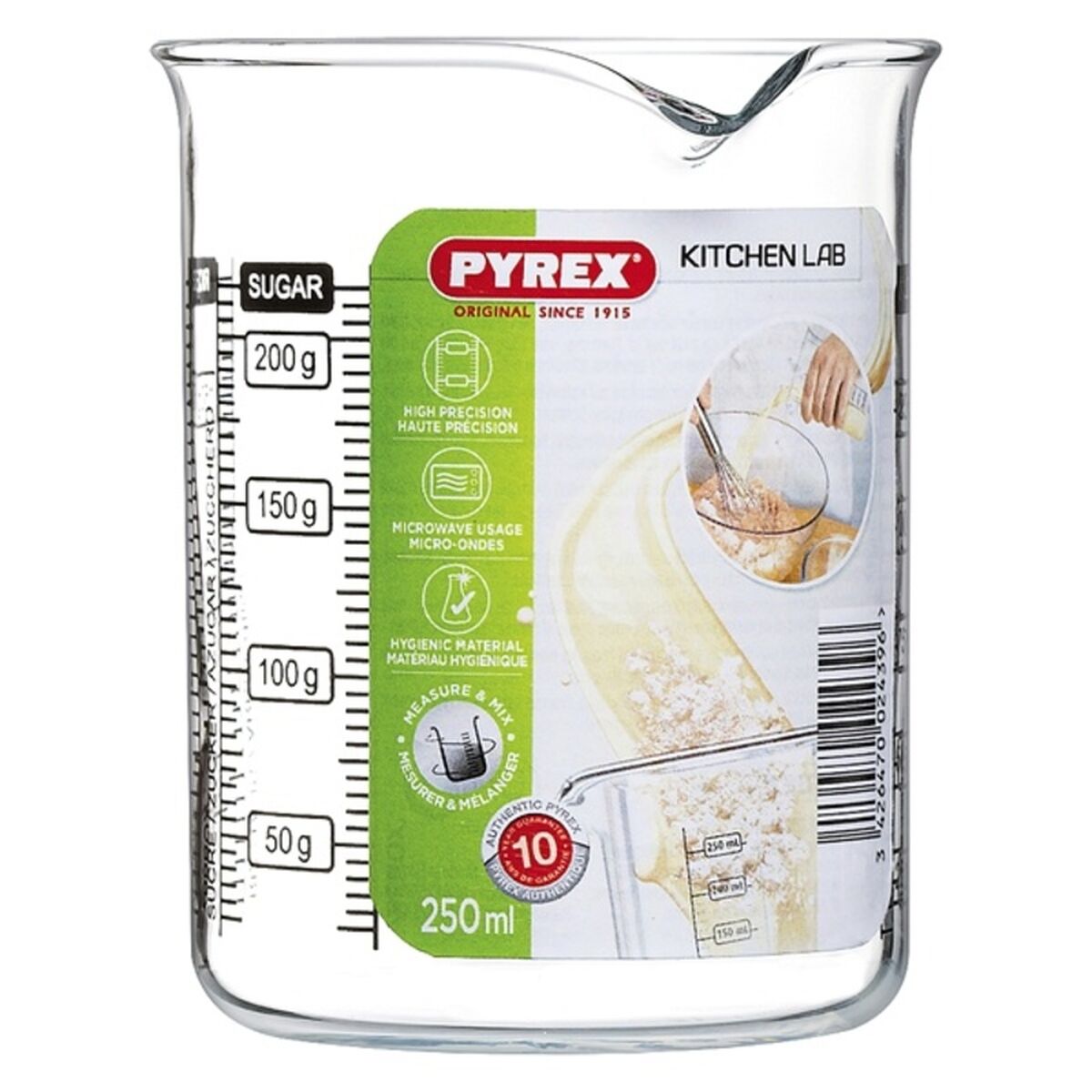 Pahar Pyrex Kitchen Lab Transparent Sticlă - Capacitate 0,5 L