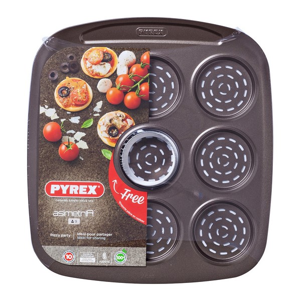 Tavă pentru Cuptor Pizza Mini Pyrex Asimetria oțel galvanizat (9 Compartimente) (16 x 16 cm)