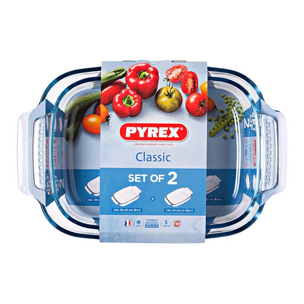 Set de vase pentru cuptor Pyrex Classic Sticlă borosilicată  (2 pcs)