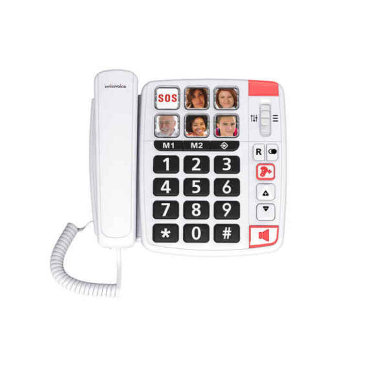 Telefon Fix pentru Persoane Vârstnice Swiss Voice Xtra 1110 Alb
