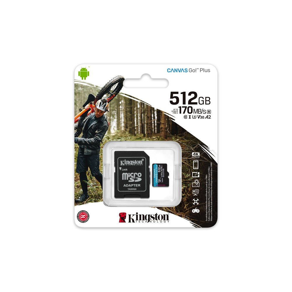 Card de Memorie Micro SD cu Adaptor Kingston SDCG3/512GB          Clasa 10 512 GB UHS-I