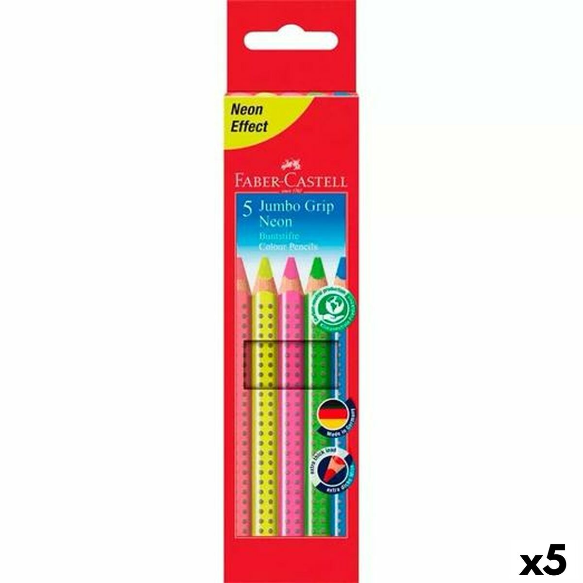 Creioane culori Faber-Castell Multicolor Neon (5 Unități)