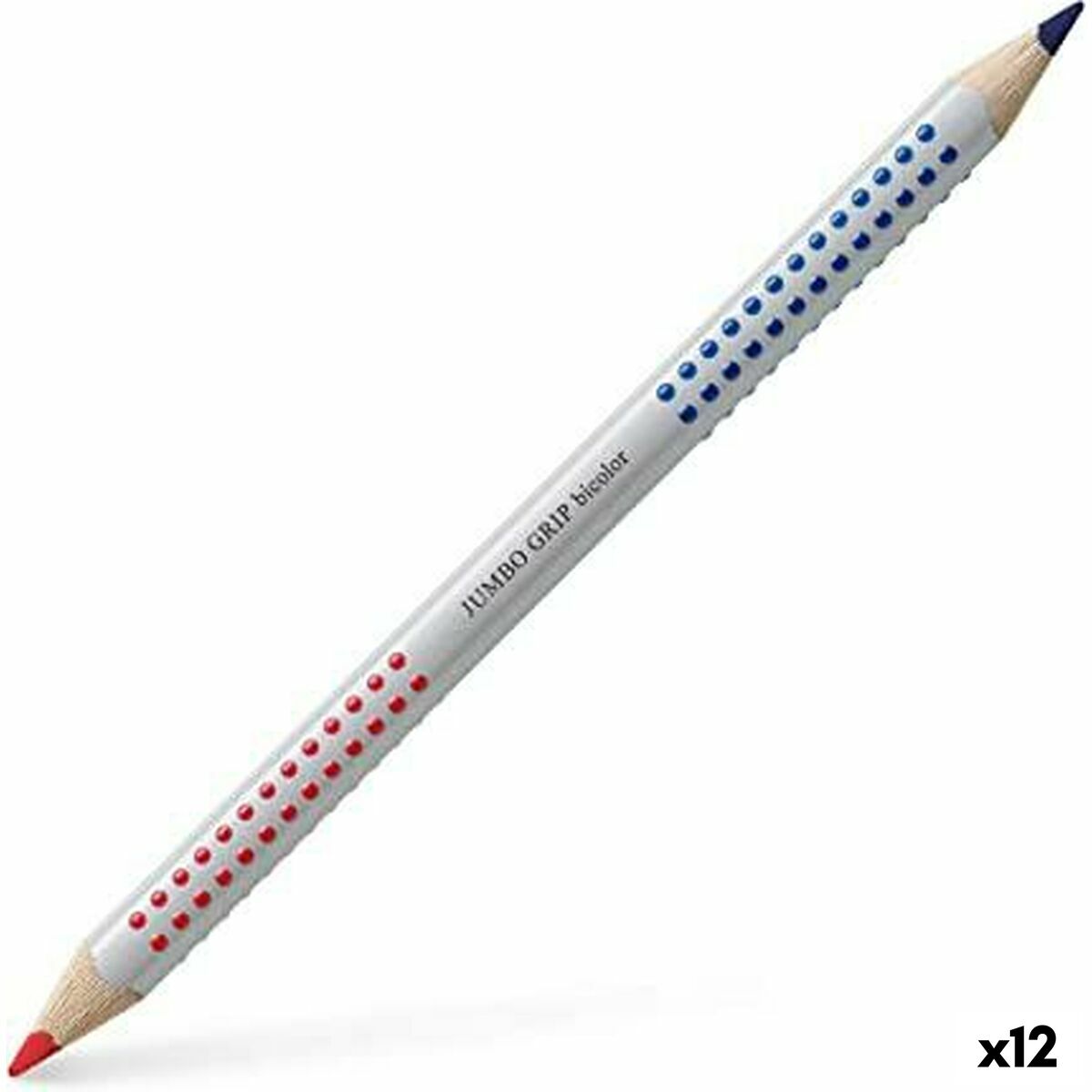 Creioane culori Faber-Castell Jumbo Roșu Albastru (12 Unități)