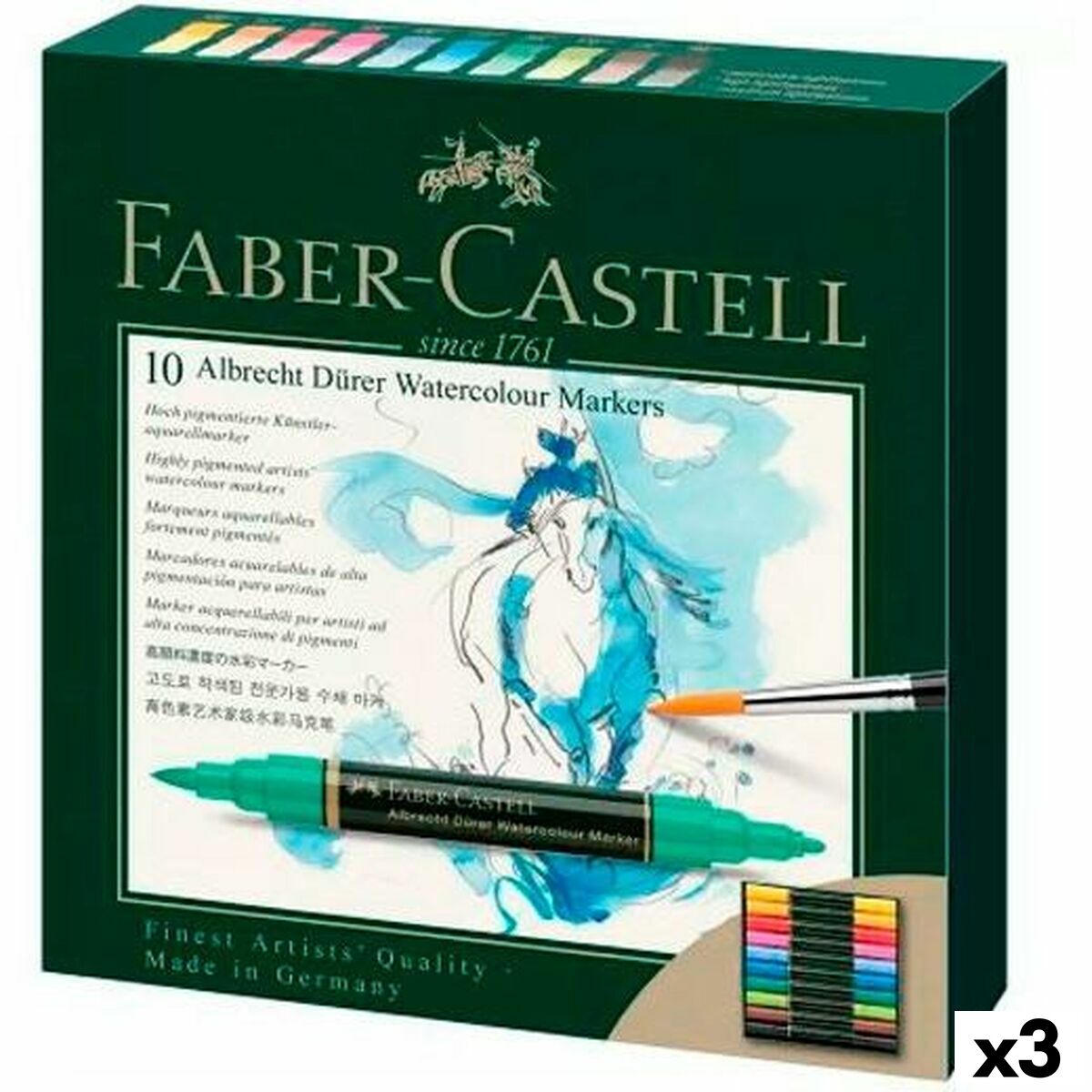 Set de Carioci Faber-Castell Carcasă Acuarele 3 Unități
