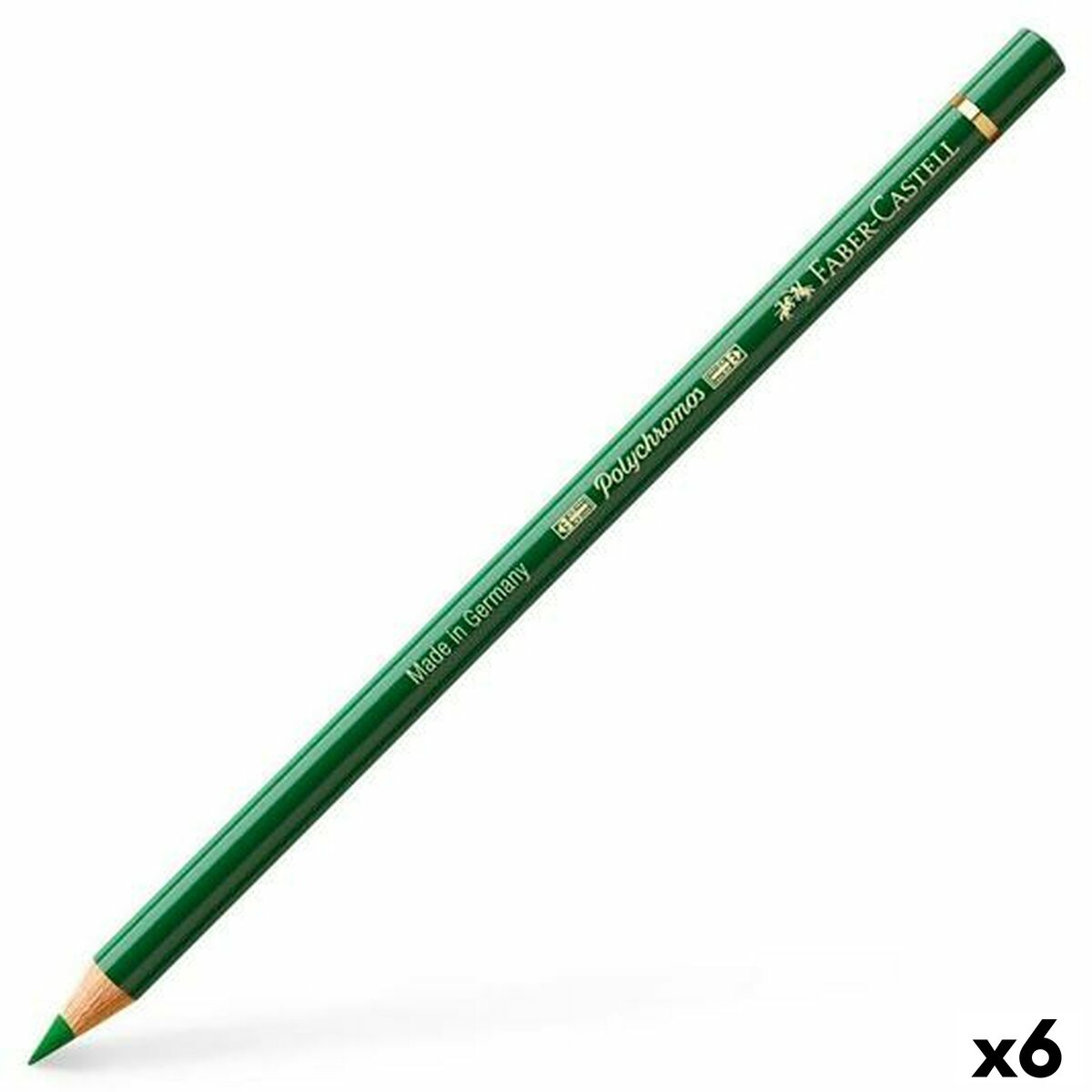 Creioane culori Faber-Castell Polychromos Verde (6 Unități)