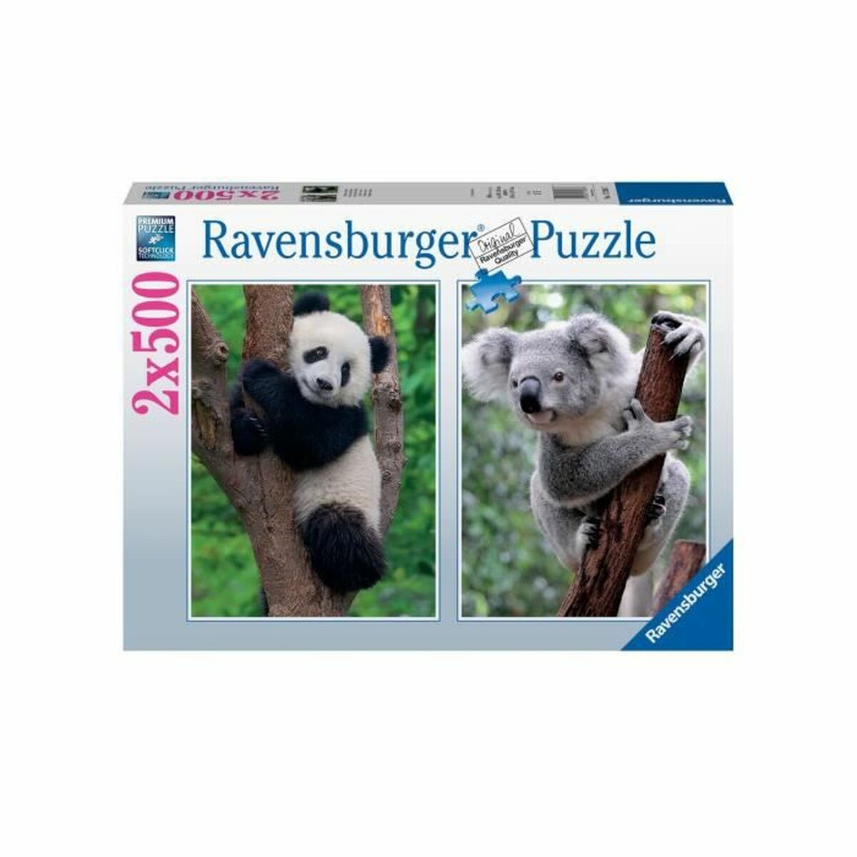 Puzzle Ravensburger Panda & Koala 2 x 500 Piese