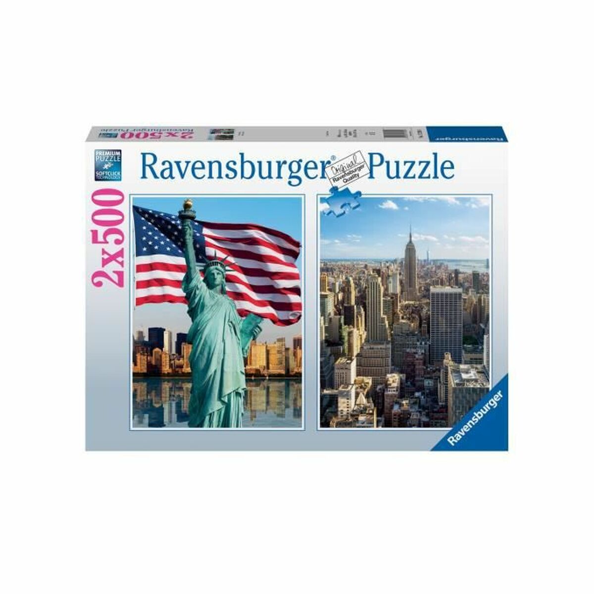 Puzzle Ravensburger Skyscraper & Liberty 2 x 500 Piese