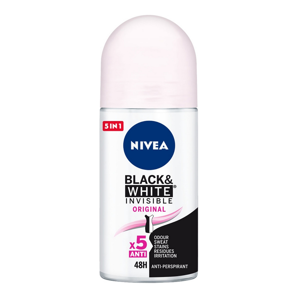 Deodorant Roll-On Black & White Invisible Original Nivea (50 ml)