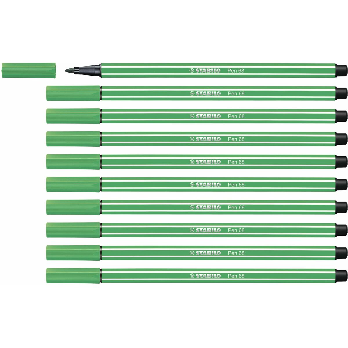 Carioci Stabilo Pen 68 Verde 10 Unități