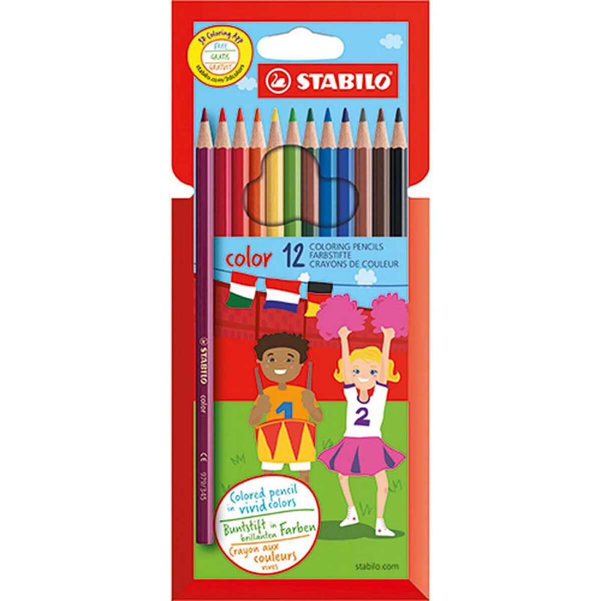 Creioane culori Stabilo Color 12